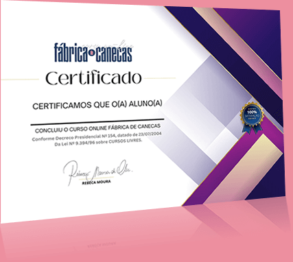 certificado fábrica de caneca